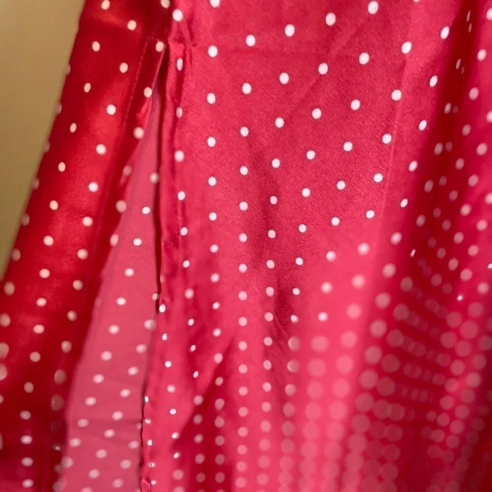 NWT Jopna Red & White Fairycore  Coquette Girl Silky Slip Dress Size Medium - Picture 11 of 11